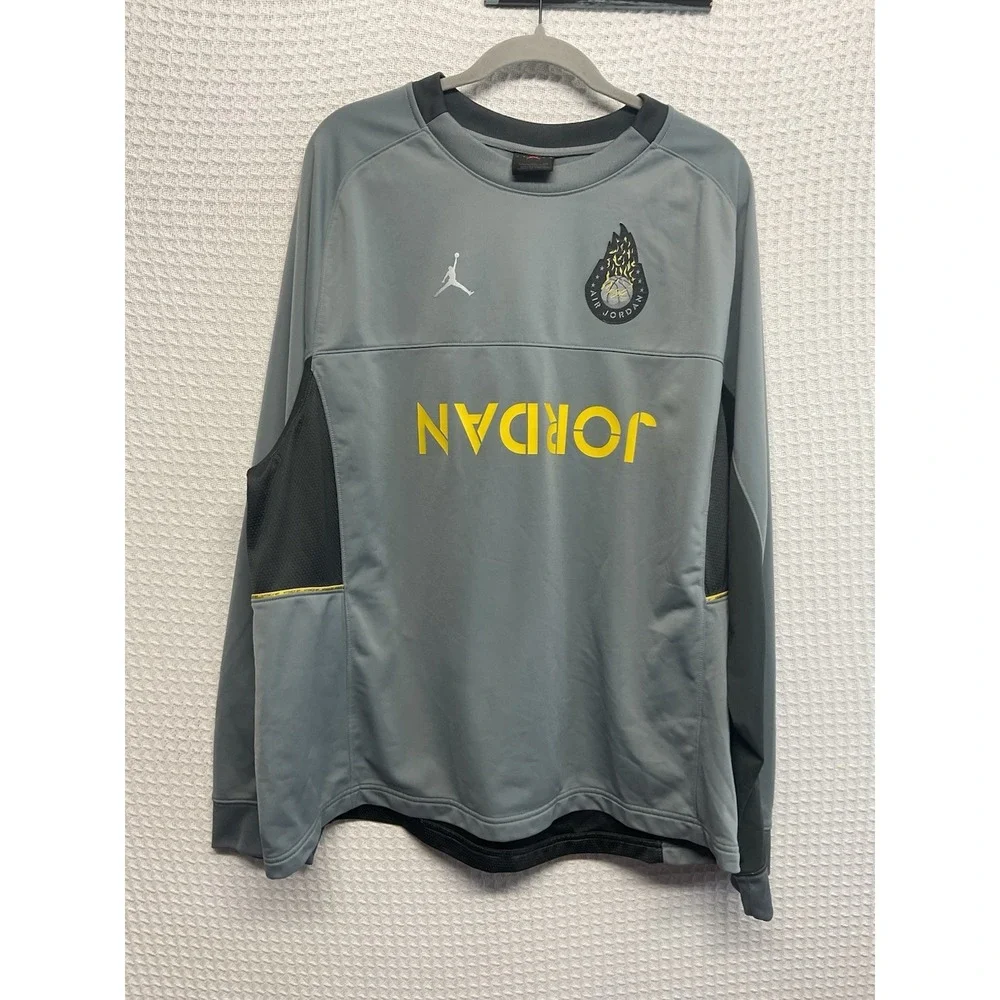 Nike Air Jordan Legacy AJ4 Long Sleeve Pullover Shirt‎ CJ9081 065 Men's 2XL Gray